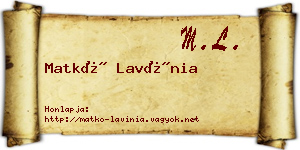 Matkó Lavínia névjegykártya